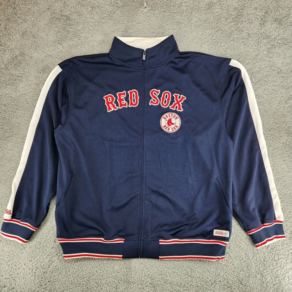 Boston Red Sox Stitches Athletic Gear Track Jacket Mens XL Blue